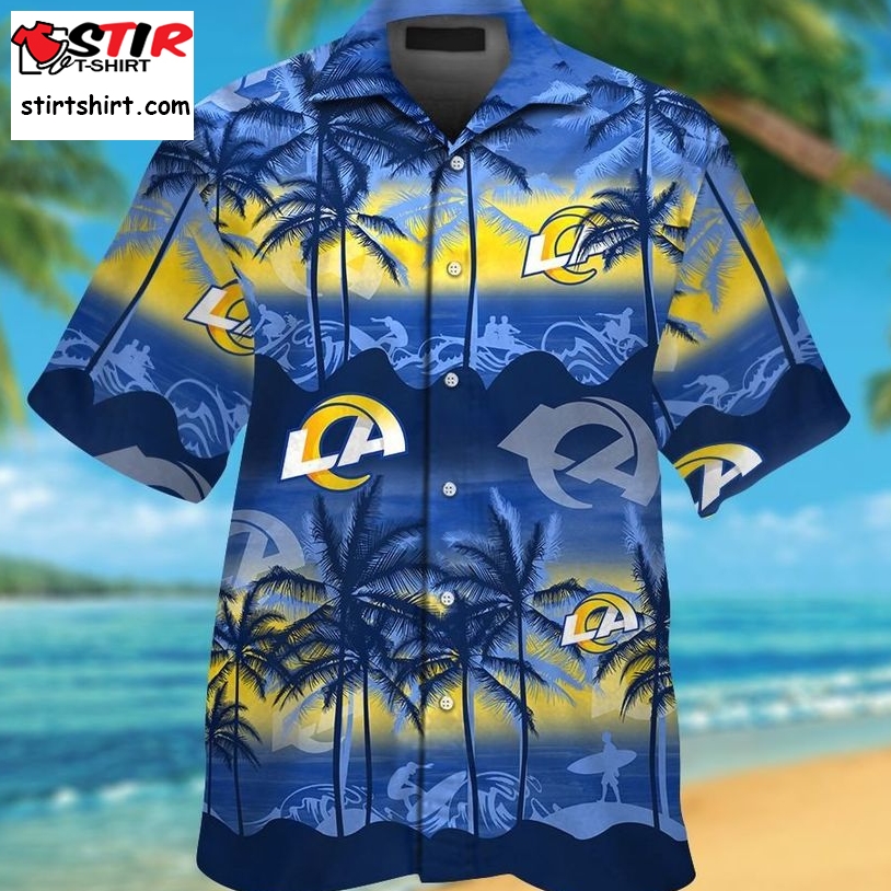 Los Angeles Rams Short Sleeve Button Up Tropical Aloha Hawaiian Shirts For Men Women  Los Angeles Rams 