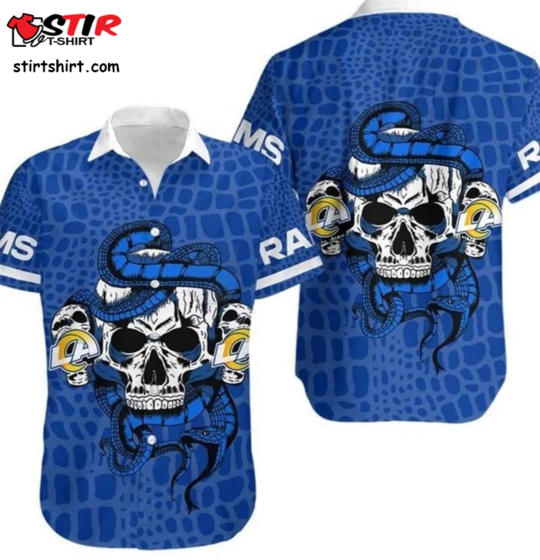 Los Angeles Rams Snake And Skull Hawaiian Shirt  Men's  Pattern