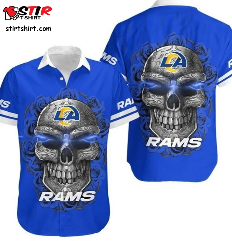Los Angeles Rams Sugar Skull Gift For Fan Hawaiian Shirt  Puma Hawaiian Golf Shirt