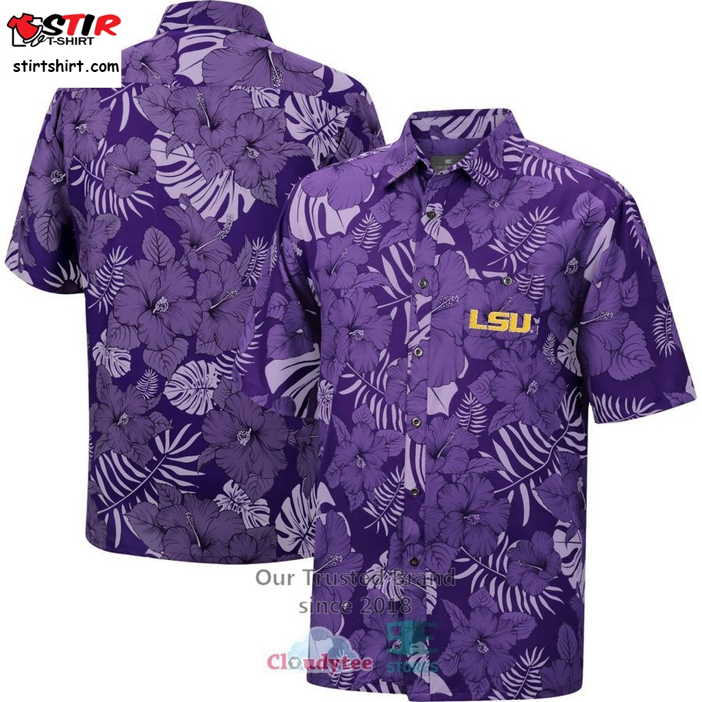 Lsu Tigers Colosseum The Dude Camp Purple Hawaiian Shirt     Dude