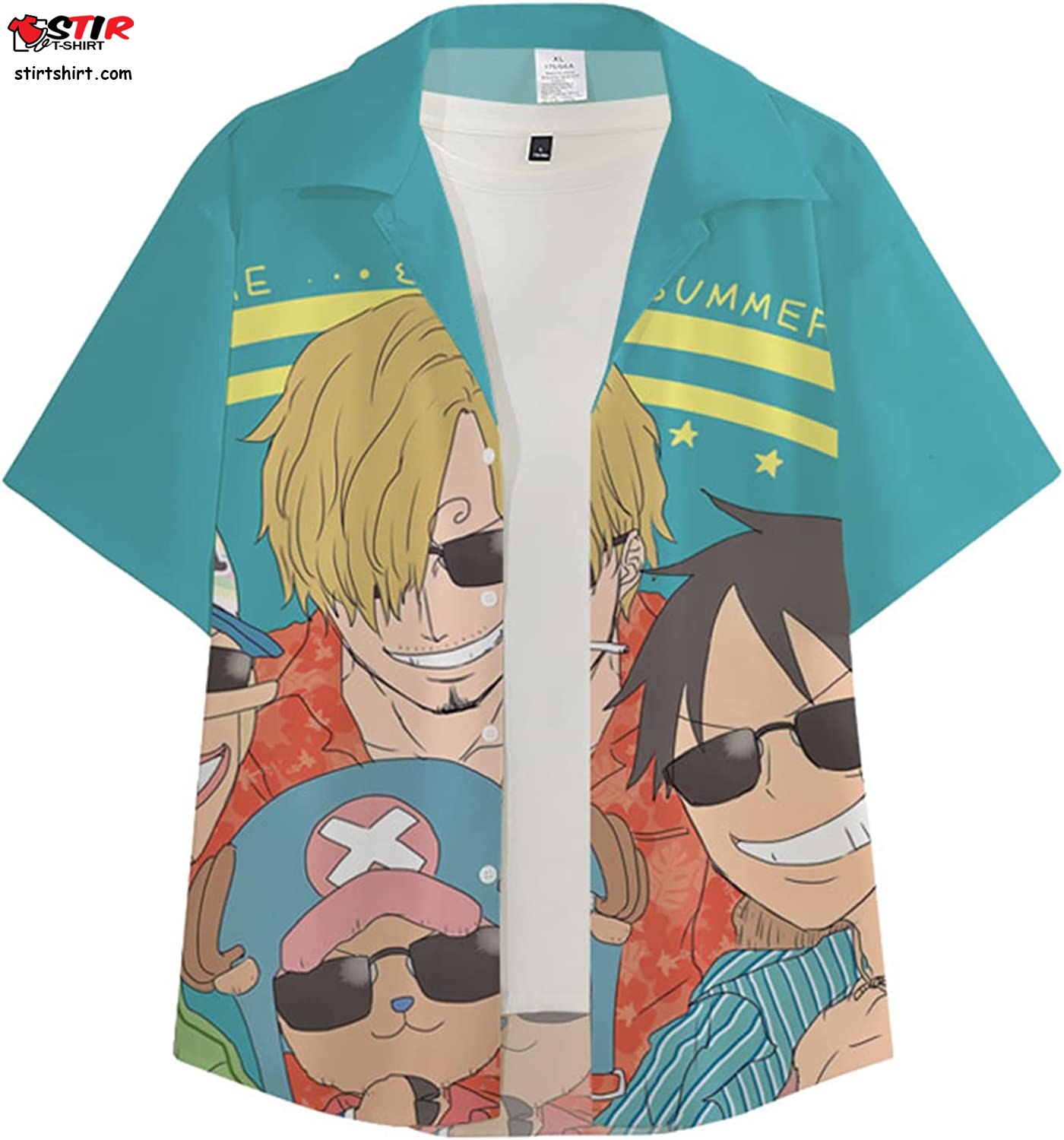 Luffy Button Shirt Roronoa Zoro Cardigan Pirate Anime Print Hawaiian Shirt 9