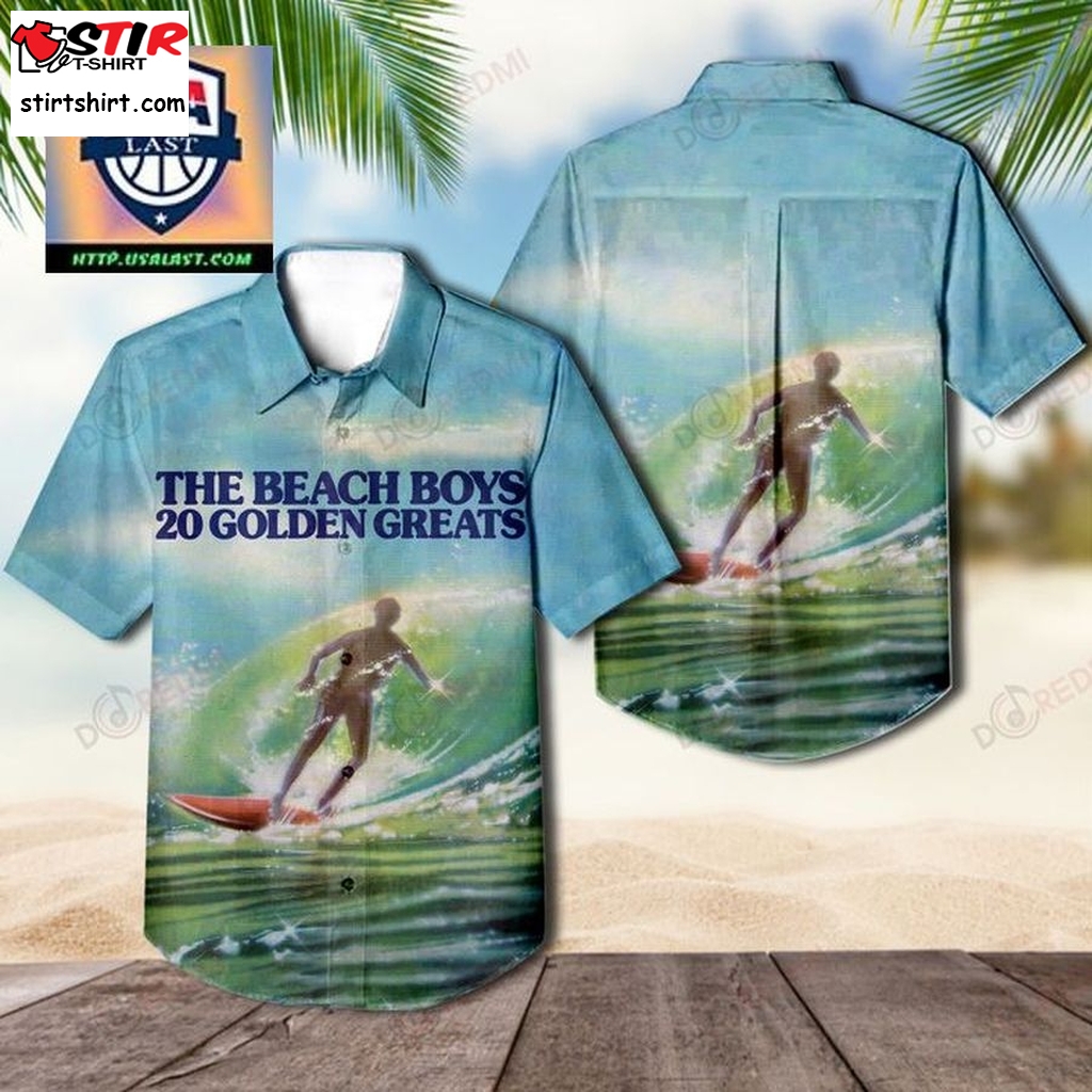 Luxurious The Beach Boys 20 Golden Greats Album Hawaiian Shirt  Boys Hawaiian Print Shirt