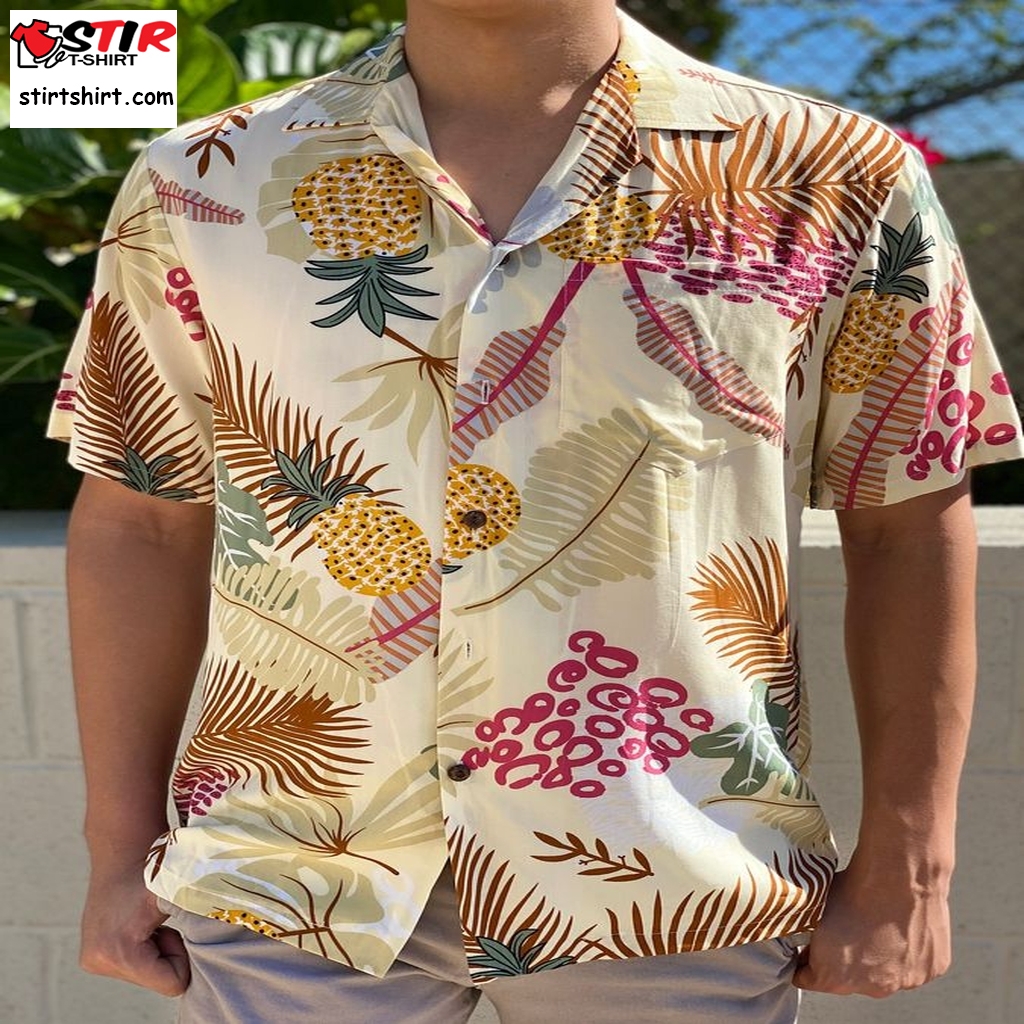 Made In Hawaii   Super Soft Rayon Pineapples Aloha Shirt   Bulk Quantities Available   Group Uniforms Wedding   Up To 7Xl   Wedding