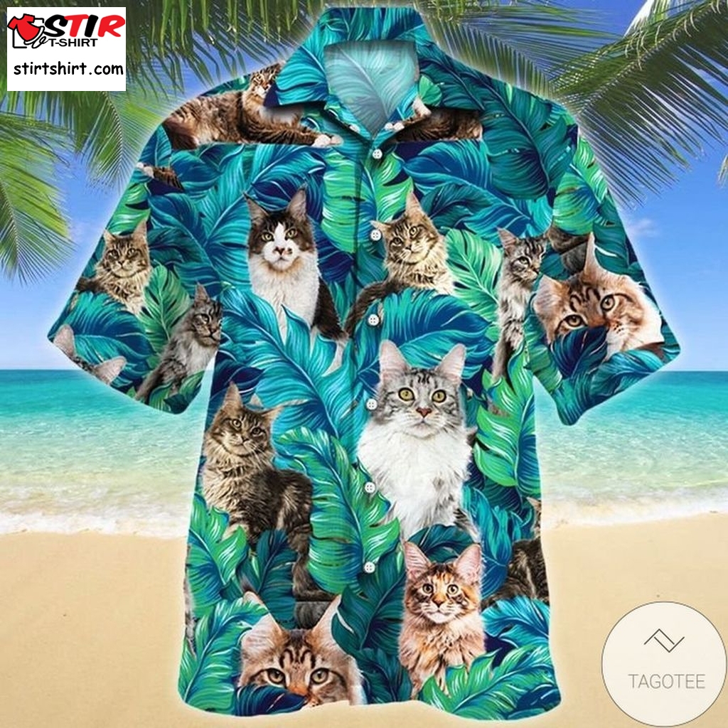 Maine Coon Cat Lovers Gift Hawaiian Shirt  Maine 