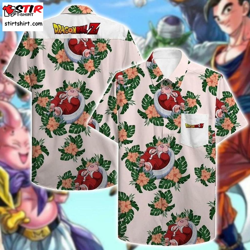 Majin Buu Dragon Ball Z Hawaiian Ver2 Graphic Print Short Sleeve Hawaiian Casual Shirt Size S   5Xl