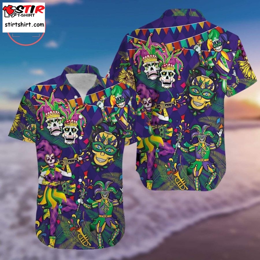 Mardi Gras Clown Skull Hawaiian Shirt  Mardi Gras 