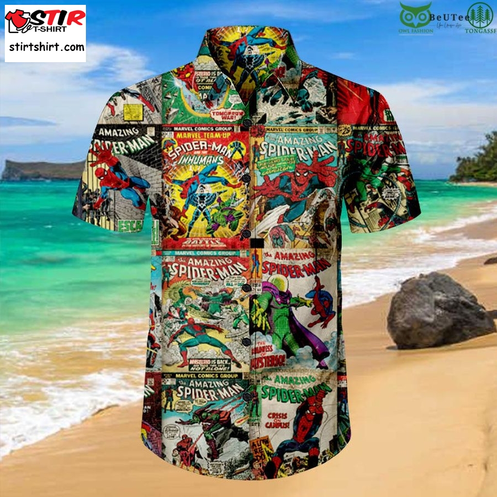 Marvel Spider Man Cover Hawaiian Shirt  Marvel Comics 