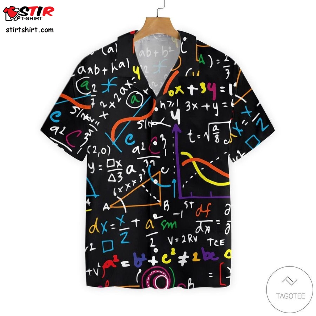 Math Teacher Pattern Button Hawaiian Shirt   Funny