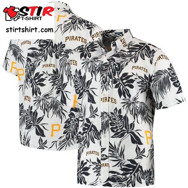 Men_S Reyn Spooner White Pittsburgh Pirates Aloha Button Down Shirt