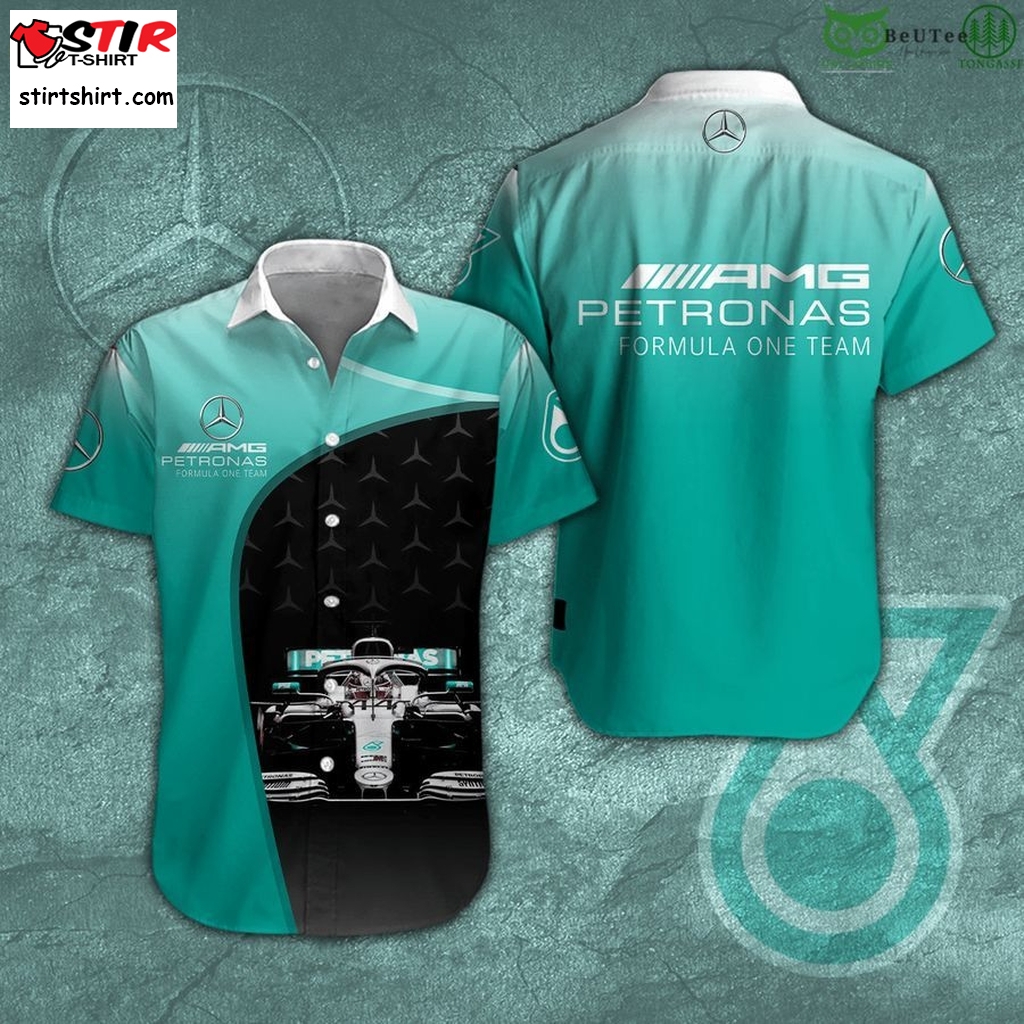 Mercedes Petronas Racing Turquoise Light 3D Hawaiian Shirt