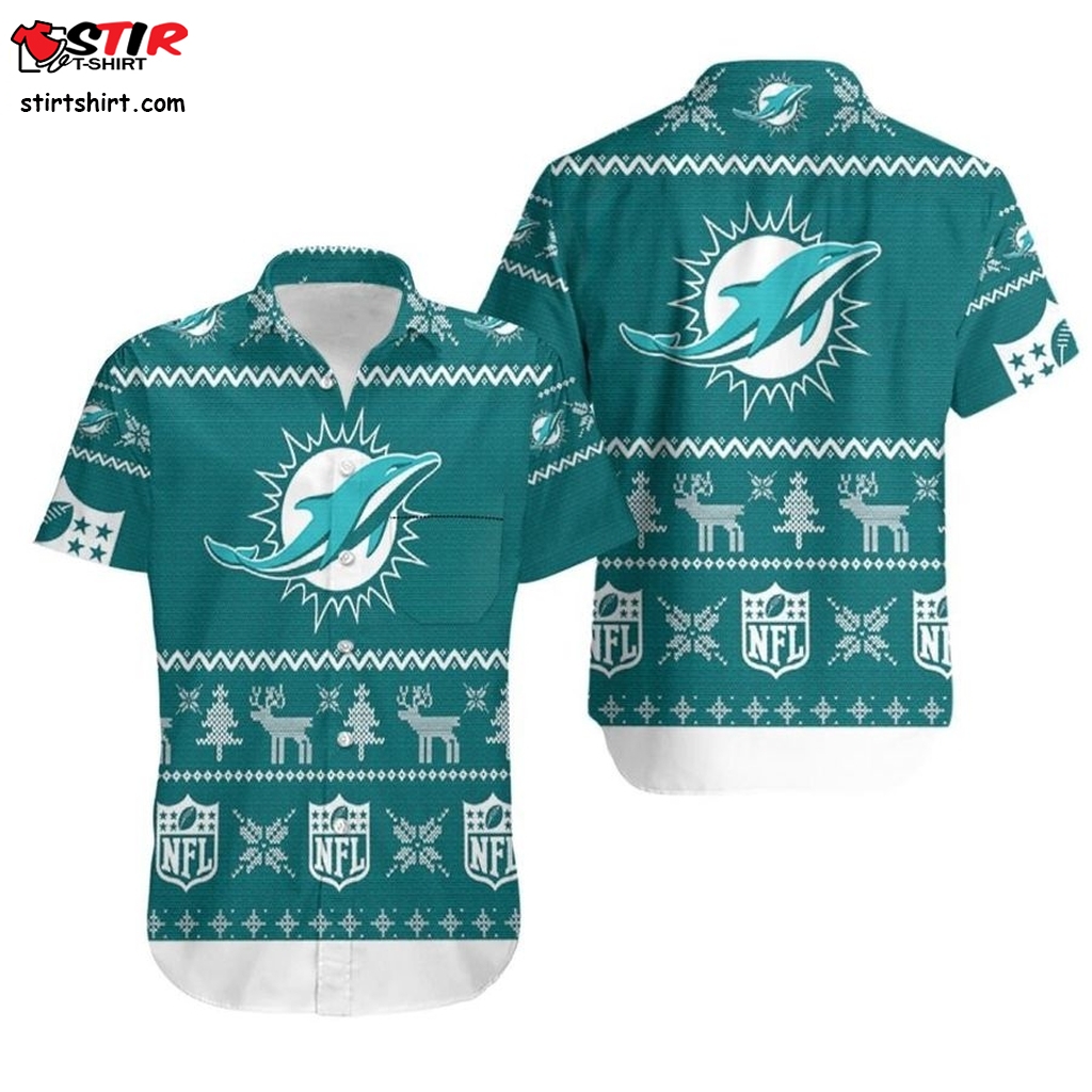 Miami Dolphins 3D Hawaiian Shirt Ugly Sweatshirt Christmas   Pictures