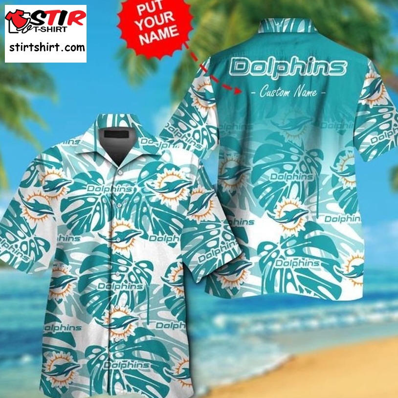 Miami Dolphins Hawaiian Shirt Button Up Tropical Aloha 11 Miami