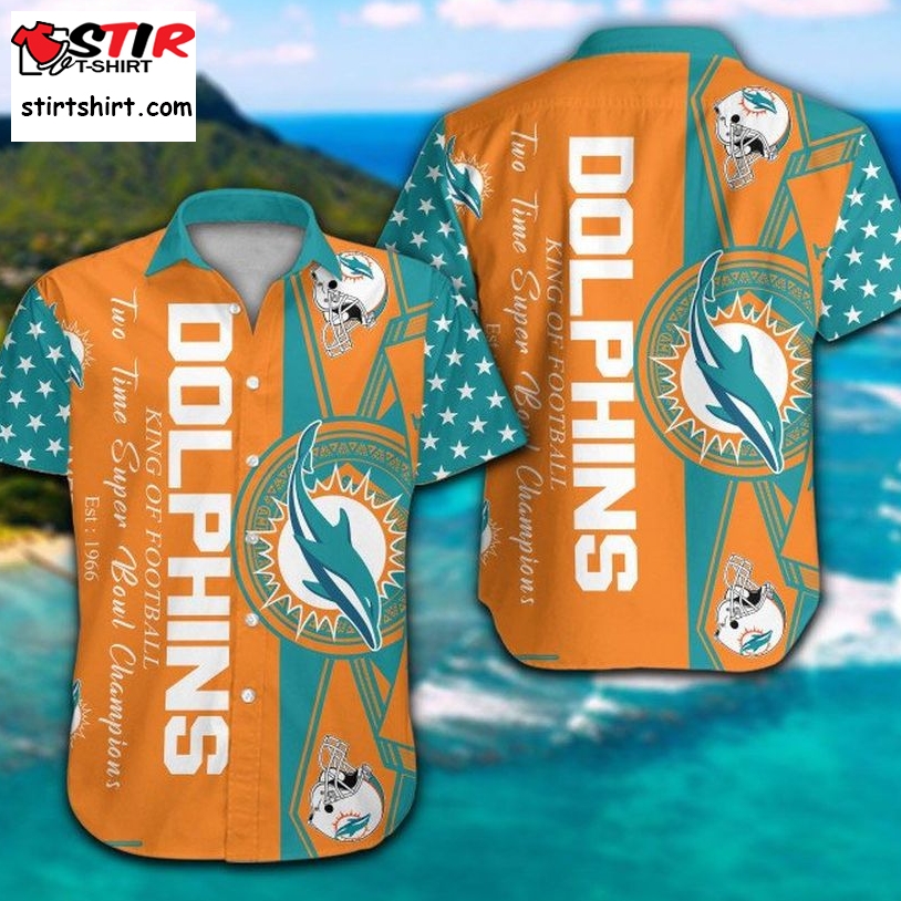 Miami Dolphins Hawaiian Shirt Button Up Tropical Aloha  Miami Dolphins 