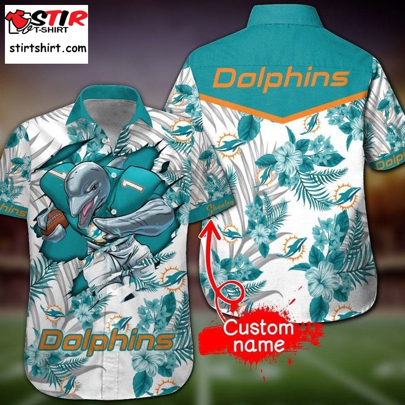 Miami Dolphins Hawaiian Shirt Mascot Custom Name  Miami Dolphins 