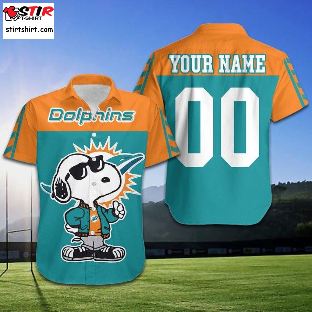 Miami Dolphins Shirt Cute The Snoopy Show Custom Name And Number