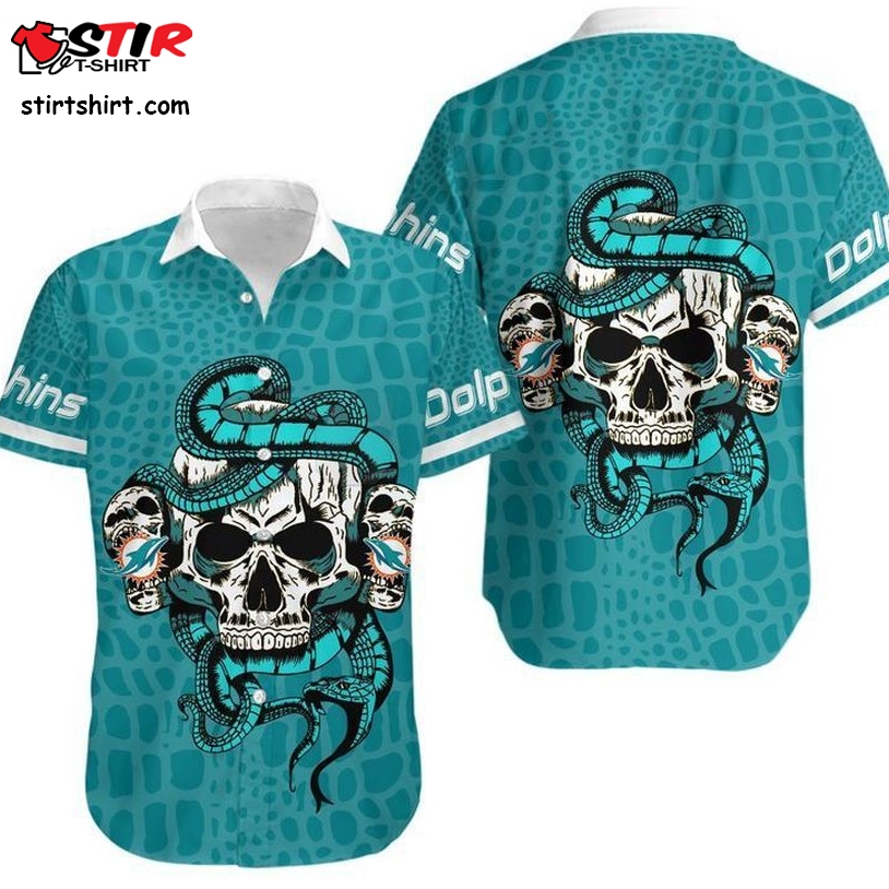 Miami Dolphins Snake And Skull Hawaii Shirt And Shorts Summer Collection H97  Miami Dolphins 