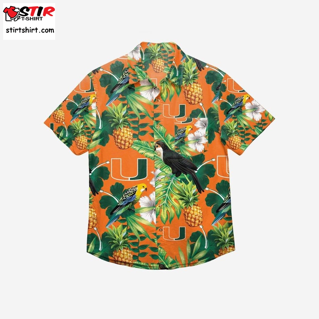 Miami Hurricanes Floral Button Up Hawaiian Shirt  Shoes To Wear With 