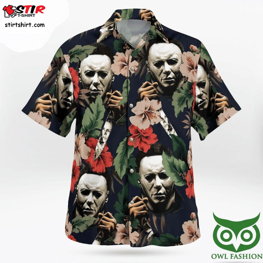 Michael Myers Faces Flowery Hawaiian Shirt  Shoes To Wear With 