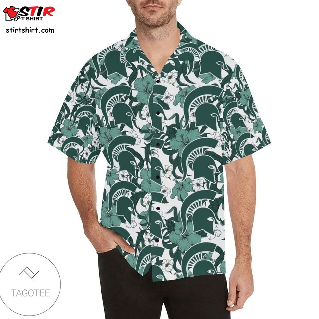 Michigan State Spartans Hibiscus Pattern Hawaiian Shirt  Ysl 