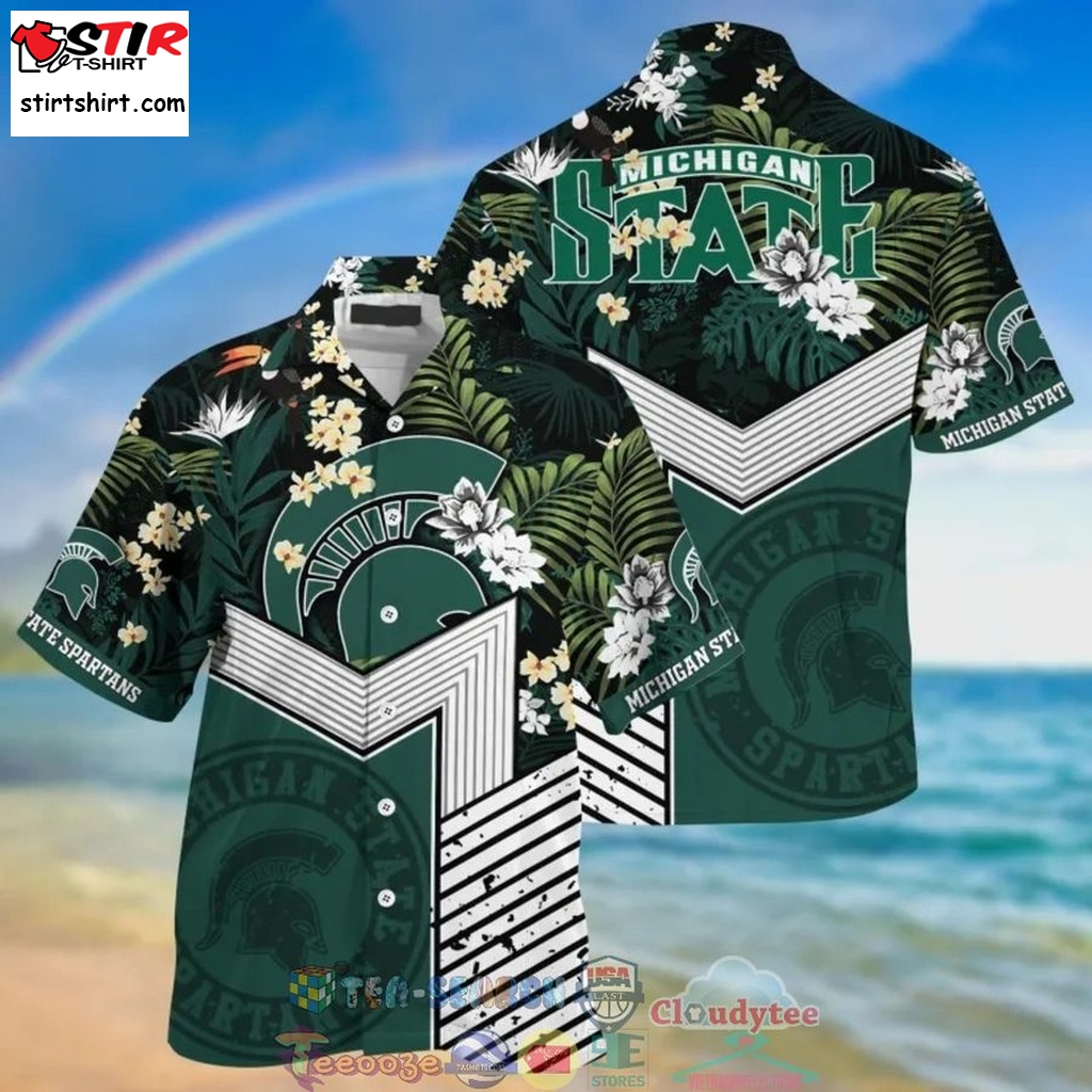 Michigan State Spartans Ncaa Tropical Hawaiian Shirt And Shorts  Saleoff  Fisk 