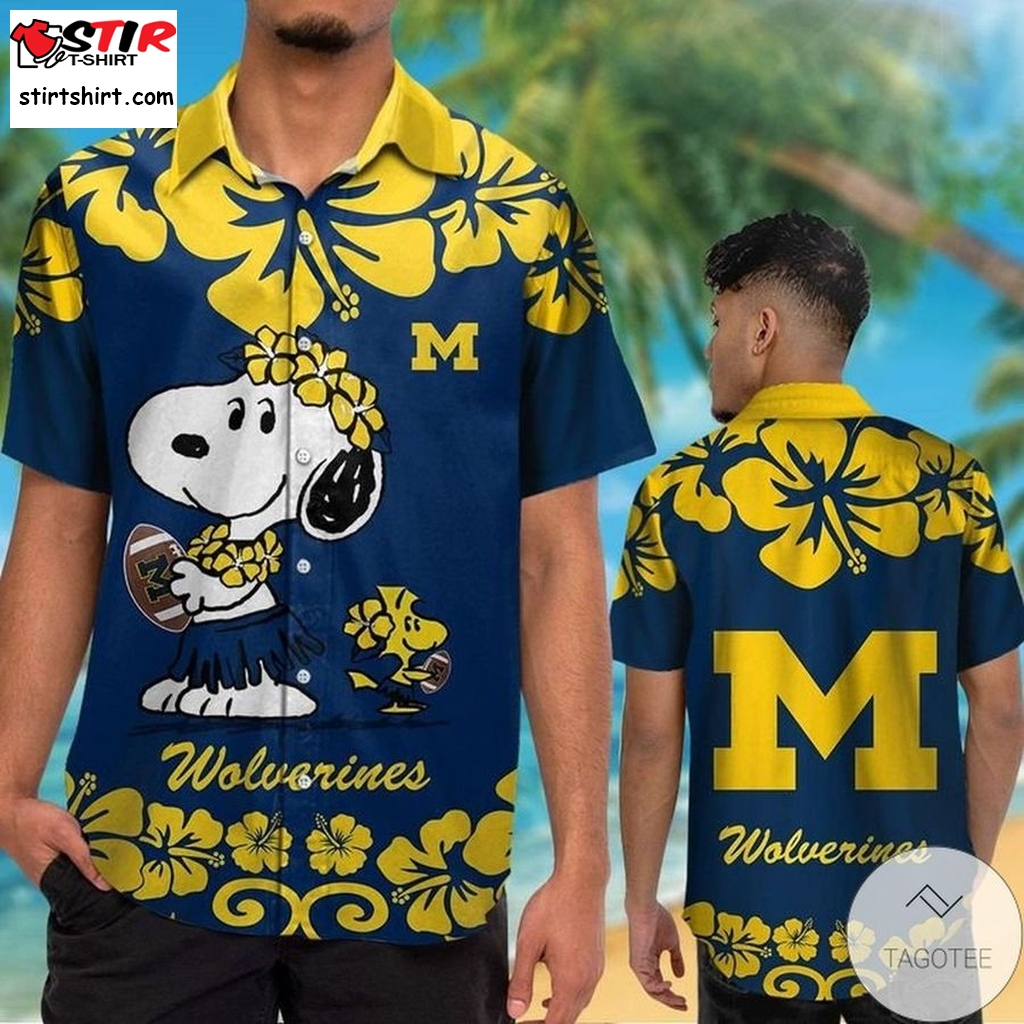 Michigan Wolverines  Snoopy Hawaiian Shirt