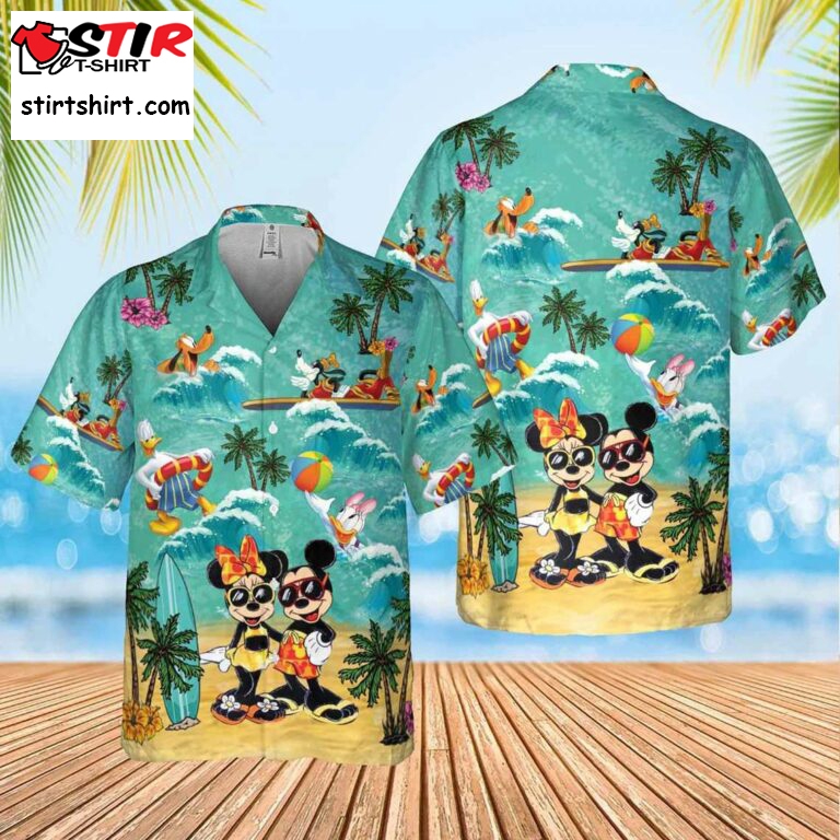 Mickey And Minnie Hawaiian Shirt, Mickey And Friends Summer Beach Shirt, Disney Vacation Shirt For Couple Family  Mickey Mouse 
