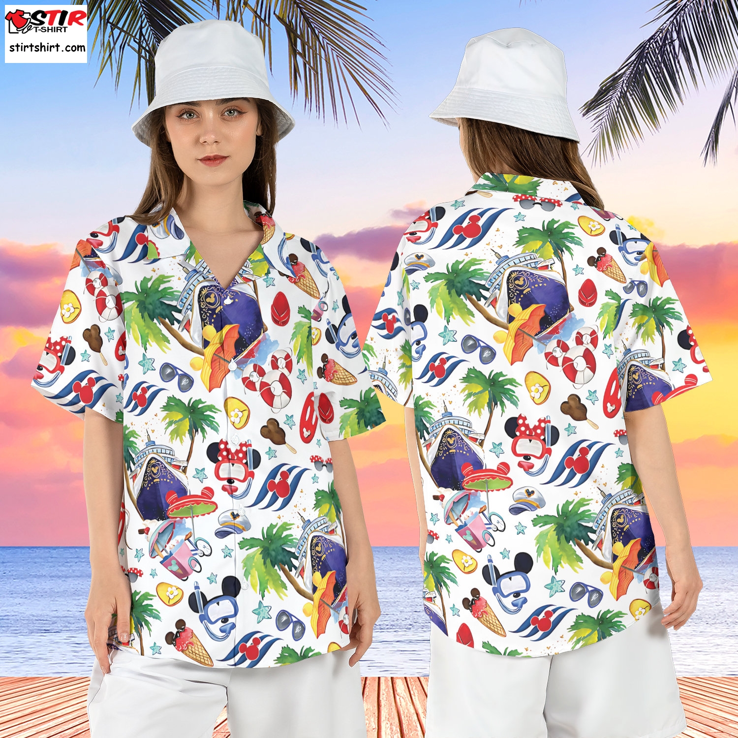 Mickey Minnie Cruise Hawaiian Shirt, Mouse Dive Short Sleeve Shirt, Cruise Line Tropical Hawaii Shirt, Disneyland Vacation Aloha Shirt  Mickey Mouse 