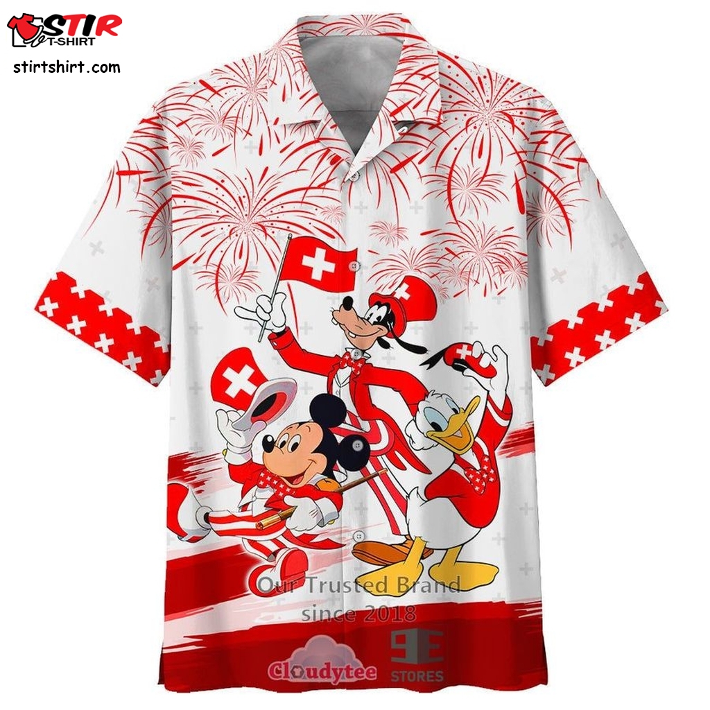 Mickey Mouse And Friends Suisse Flag Hawaiian Shirt  Mickey 