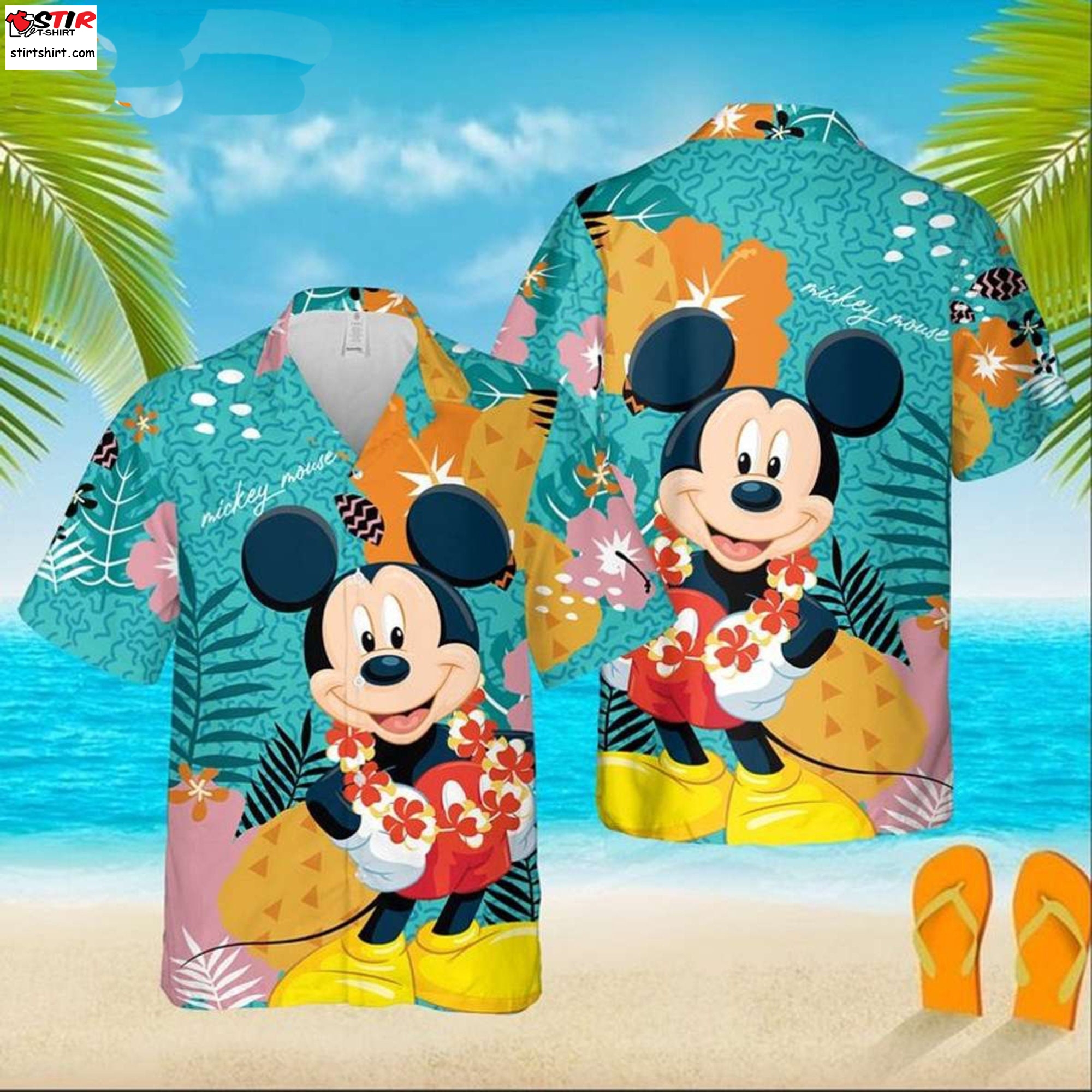 Mickey Mouse In Tropical Forest Shirt, Disney Hawaiian Shirt, Disney Lover Hawaii Shirt, Mickey Mouse Beach Party Shirt H75