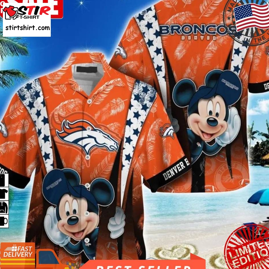 Mickey Mouse Nfl Denver Broncos Hat Tropical Hawaiian Shirt  Saleoff