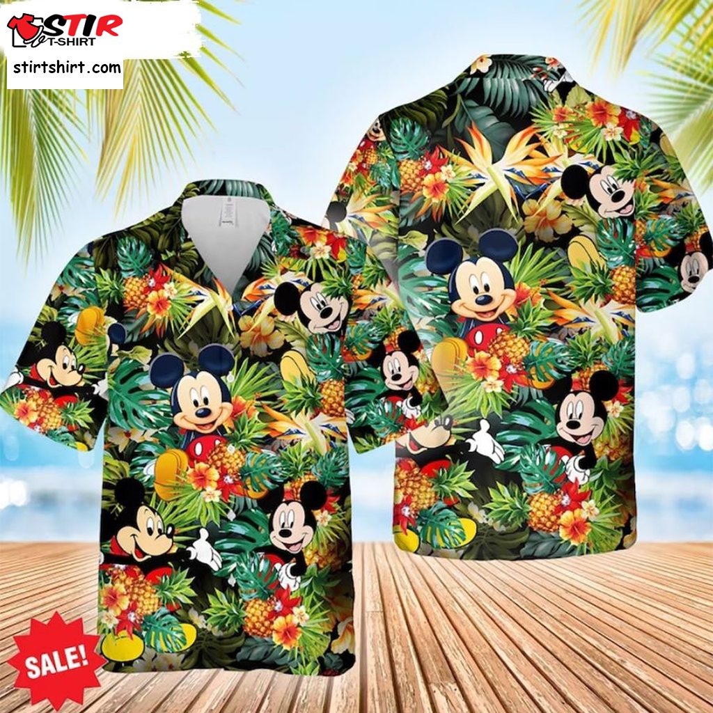 Mickey Mouse Pineapple Fruit Tropical Hawaiian Shirt, Mickey Hawaiian Shirt Family Hawaiian  Family s