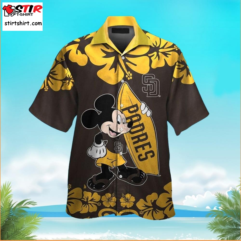 Mickey Mouse San Diego Padres Hawaiian Shirt Tropical Aloha Hawaiian Shirts  Mickey Mouse 