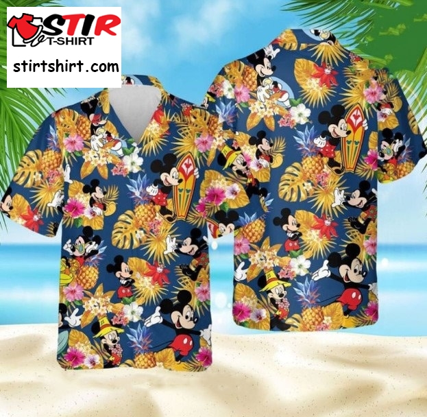Mickey Mouse Surfing Hawaiian Shirt, Disney Aloha Beach Shirt, Mickey Mouse Hawaiian Shirt, Holiday Beach Shirt, Summer Party Shirt