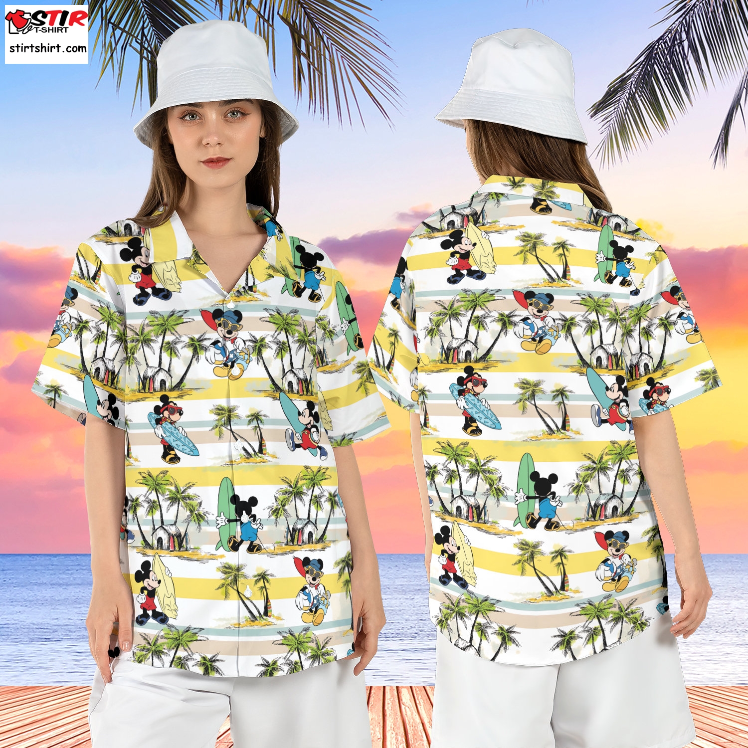 Mickey Mouse Surfing Hawaiian Shirt, Mickey Summer Vacation Short Sleeve Shirt, Disneyland Beach Holiday Tropical Hawaii Shirt, Aloha Shirt  Mickey Mouse 