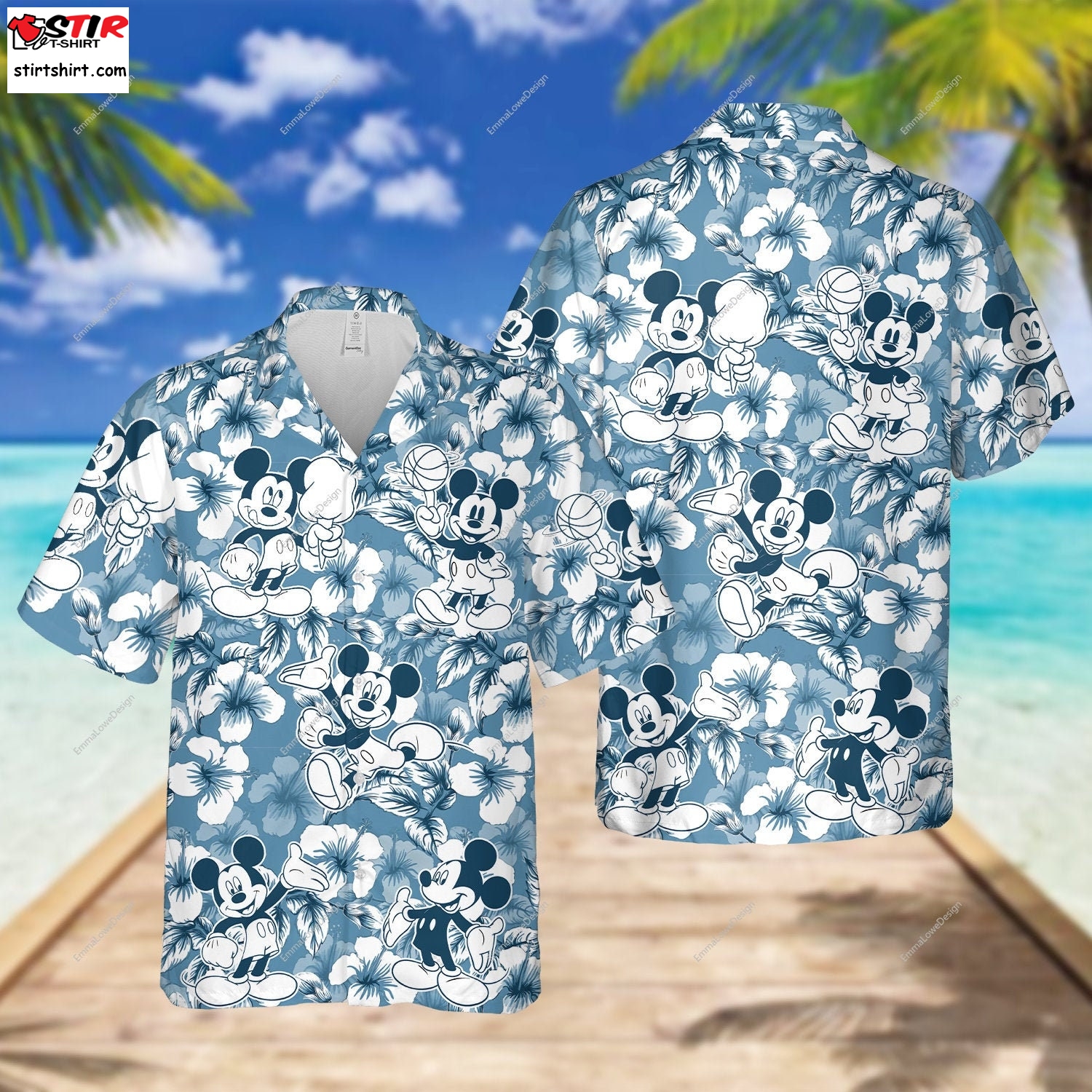 Mickey Mouse Tropical Hawaiian Shirt, Mickey Mouse Hawaiian Shirt, Mickey Summer Button Up Shirt, Summer Beach Trip Family Hawaiian