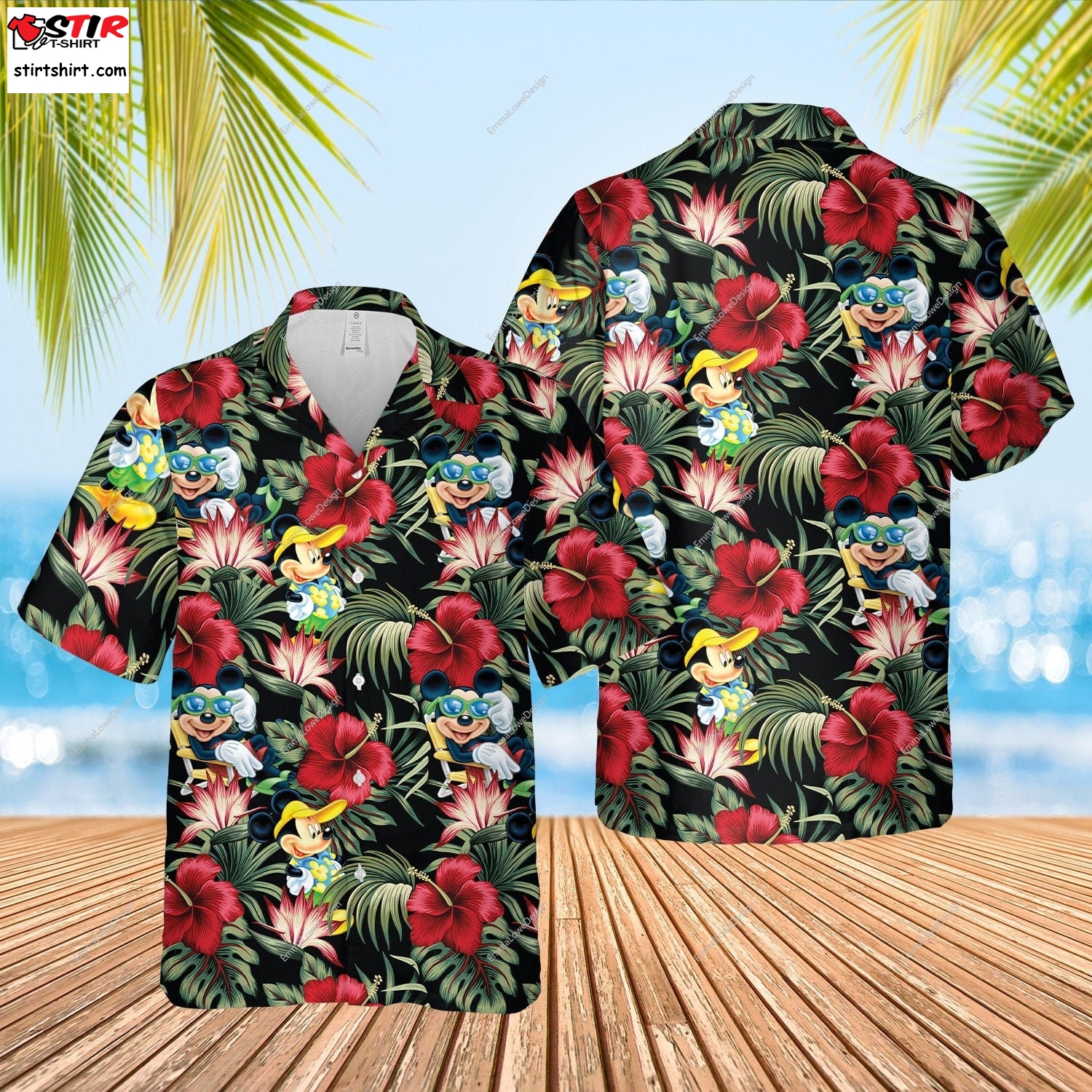 Mickey Mouse Tropical Hawaiian Shirt, Mickey Mouse Hawaiian Shirt, Summer Button Up Shirt, Summer Beach Trip Family Hawaiian