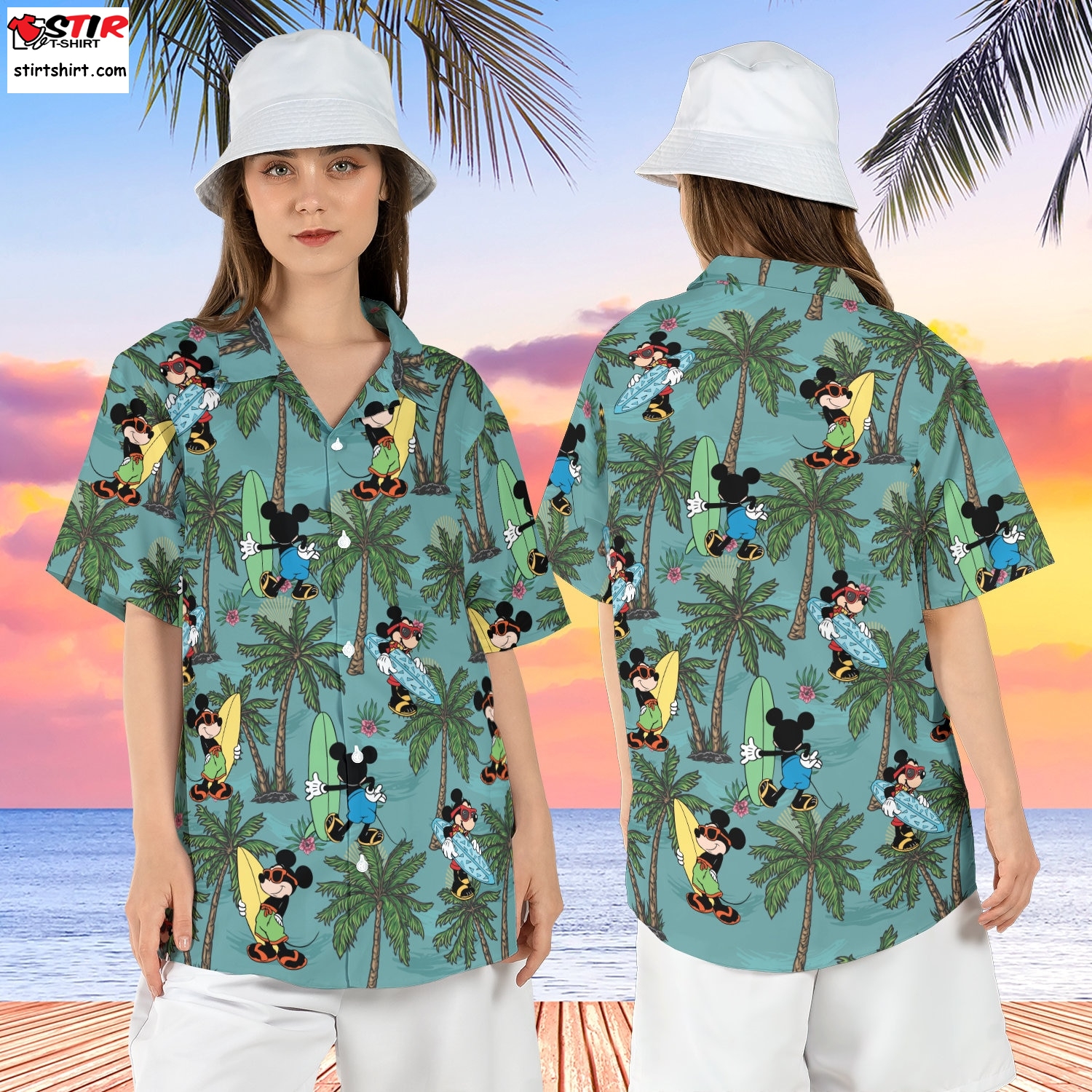Mickey Surfing Hawaiian Shirt, Mickey Mouse Beach Tropical Short Sleeve Shirt, Disneyland Summer Holiday Hawaii Shirt, Mickey Aloha Shirt