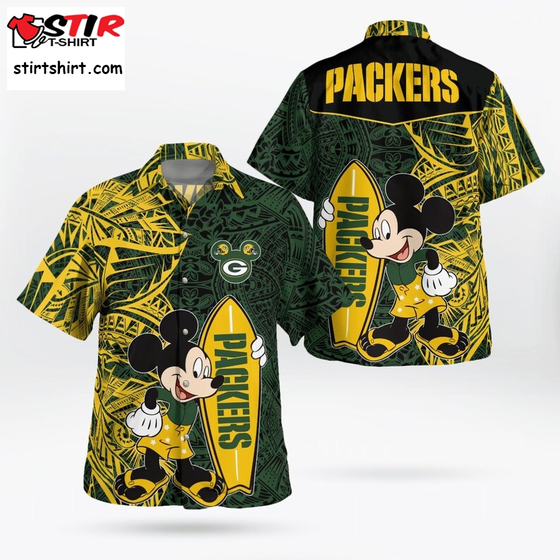 Mickey Walt Disney Green Bay Packers Tribal Hawaii Shirt Aloha Shirt For Men Women Limited Edition Perfect Gift  Mickey 