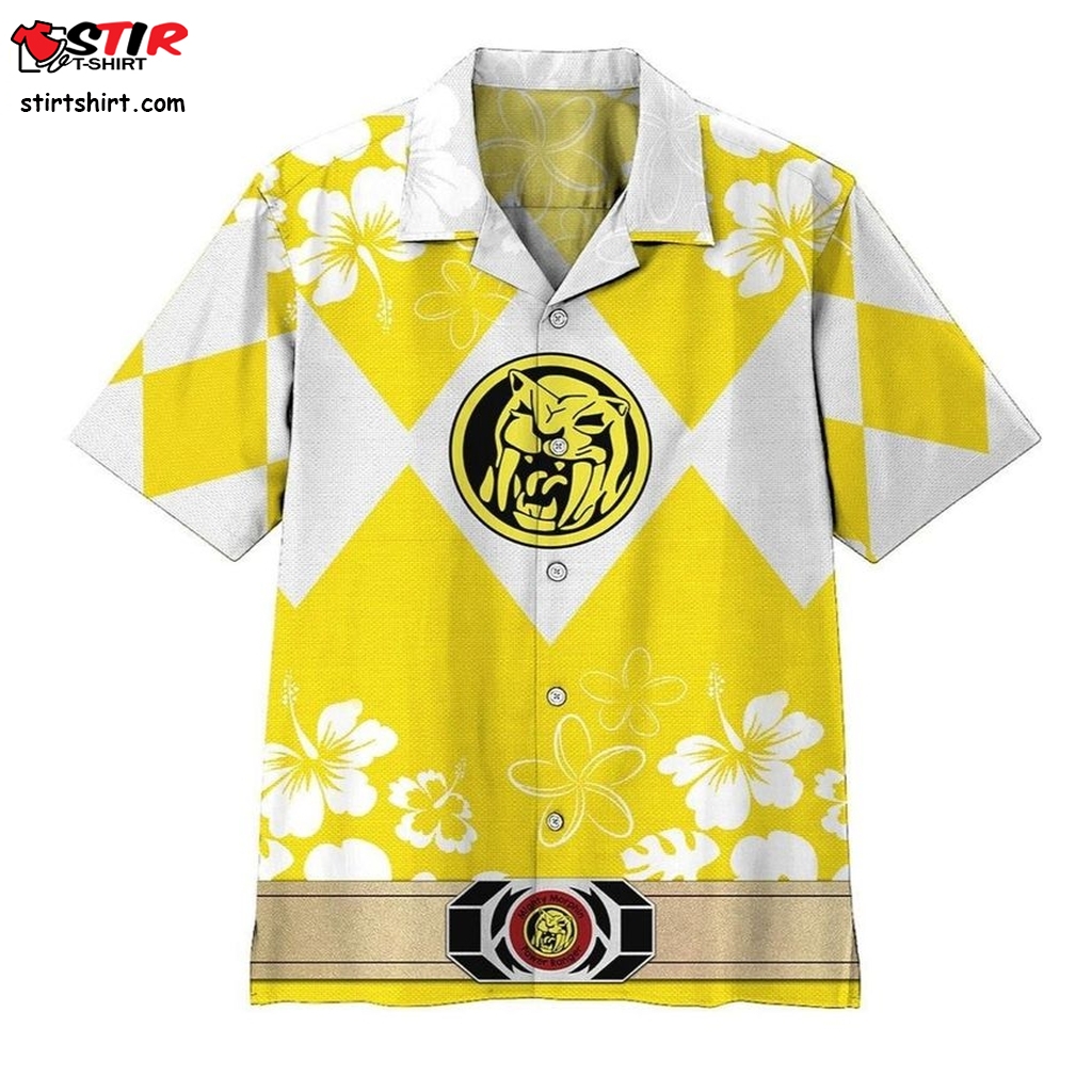 Mighty Morphin Power Ranger Yellow Hawaii Shirt