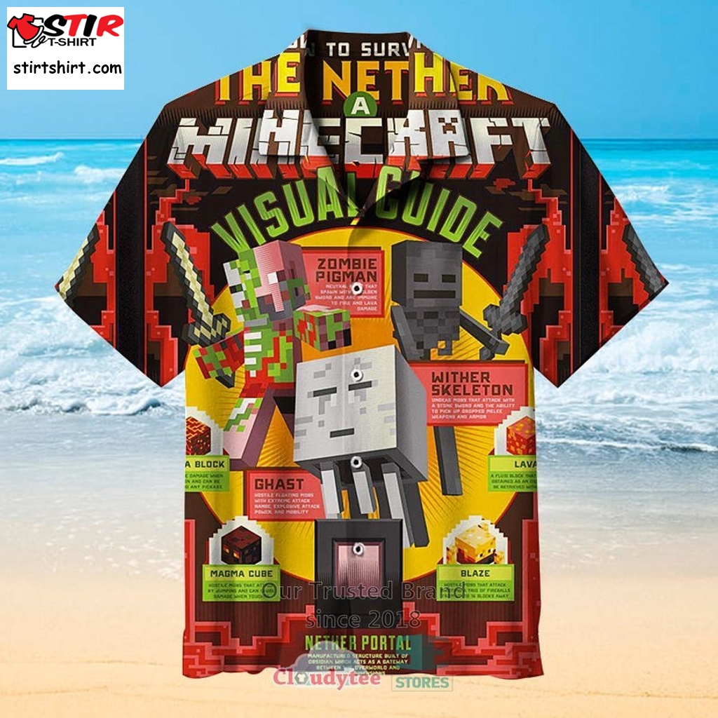 Minecraft  The Nether Hawaiian Shirt    Minecraft 