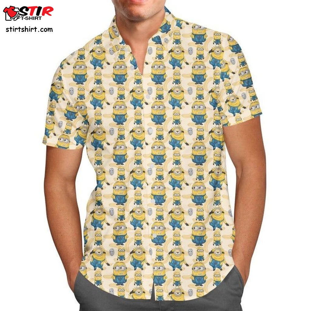 Minions Bananas For Men And Women Graphic Print Short Sleeve Hawaiian Casual Shirt Y97  Banana 