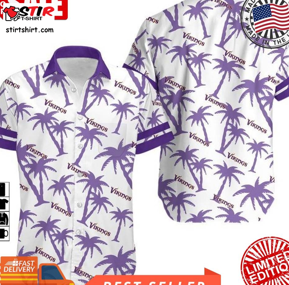 Minnesota Vikings Coconut Tree Nfl Gift For Fan Hawaii Shirt And Shorts Summer Collection 5 H97  Minnesota Vikings 