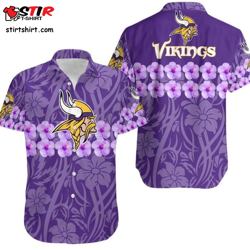 Minnesota Vikings Flower And Logo Hawaii Shirt And Shorts Summer Collection H97  Ukulele 