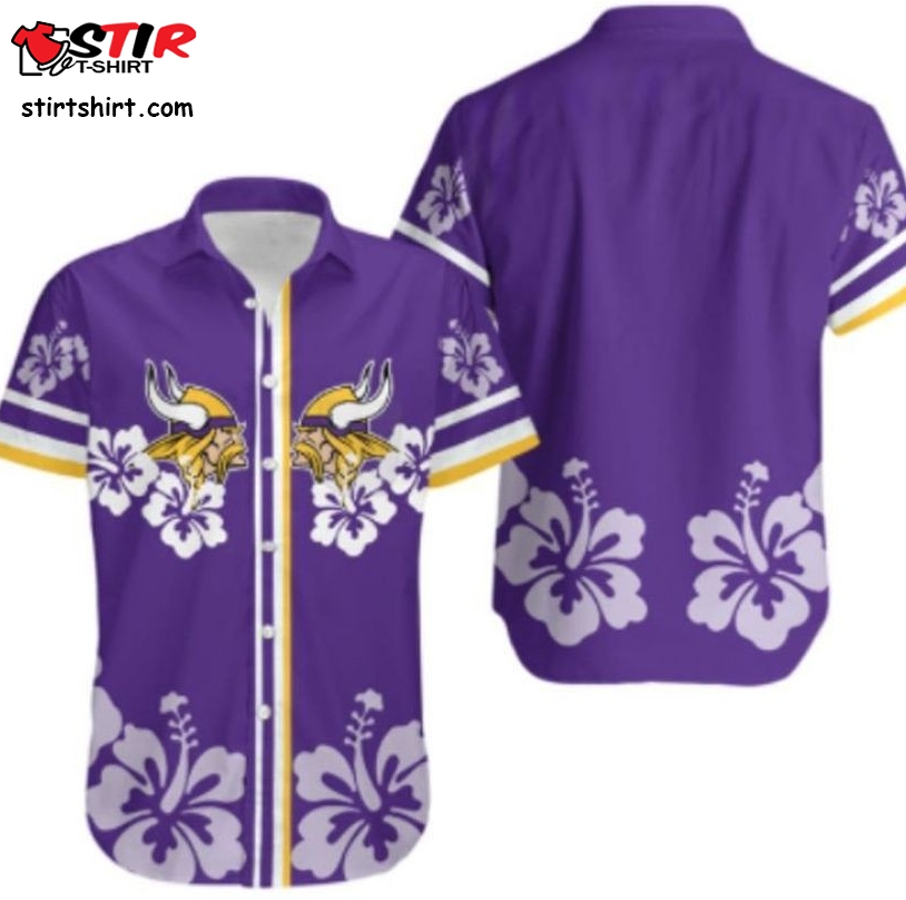 Minnesota Vikings Hibiscus Flower Hawaii Shirt And Shorts Summer Collection 2 H97  Minnesota Vikings 