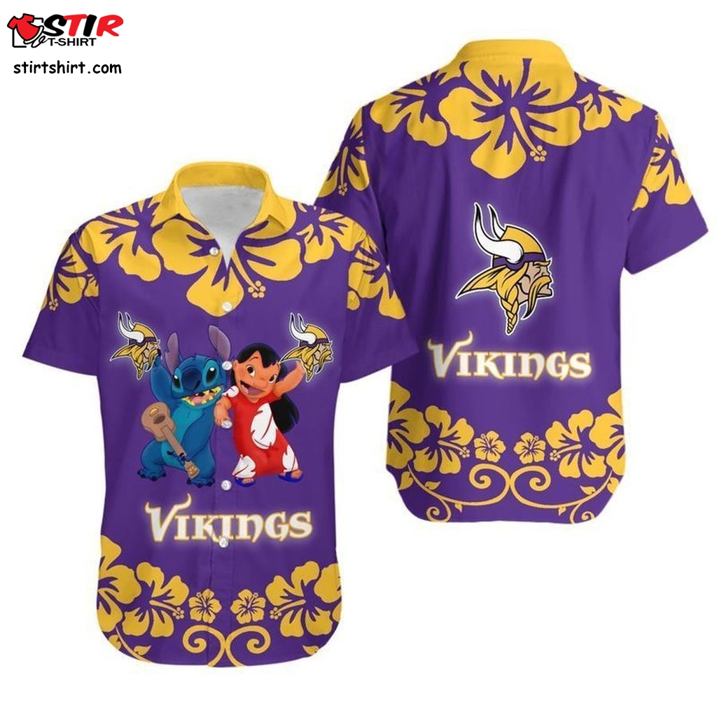 Minnesota Vikings Lilo And Stitch Hawaii Shirt And Shorts Summer Collection H97