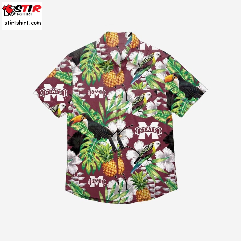 Mississippi State Bulldogs Floral Button Up Hawaiian Shirt  Where To Buy A 