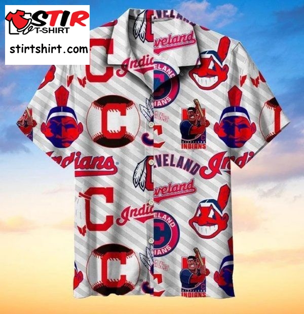 The best selling] Cleveland Indians MLB Flower All Over Print Classic  Hawaiian Shirt