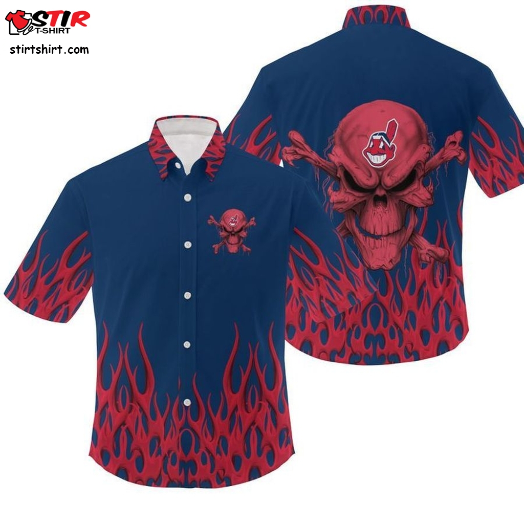 MLB Cleveland Indians Hawaiian Shirt US Flag - Anynee