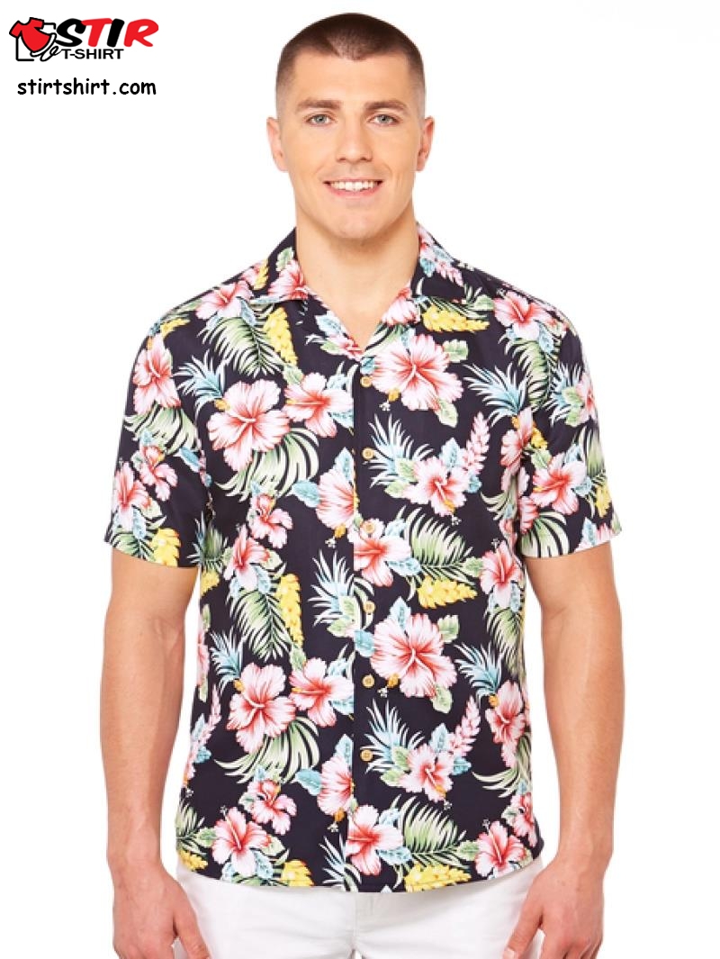 Modern Male Hibiscus Slim Fit Hawaiian Shirt