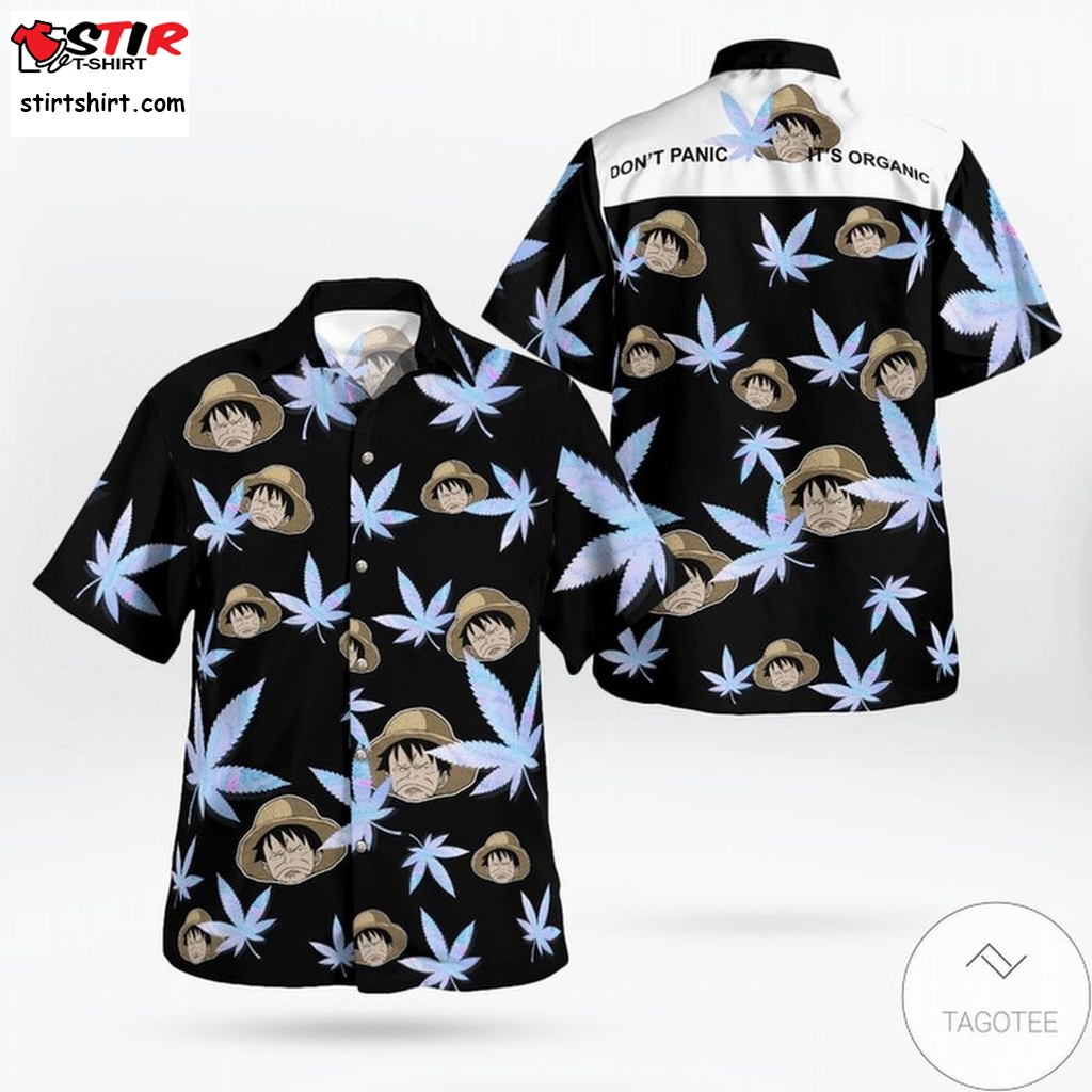 Monkey Dluffy Dont Panic Its Organic One Piece Hawaiian Shirt  Maroon 